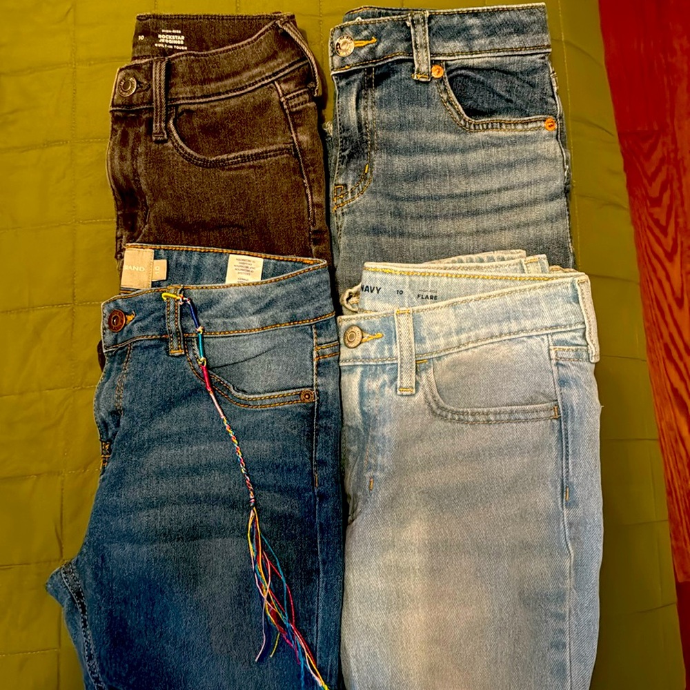 4 pairs of girls size 10 jeans